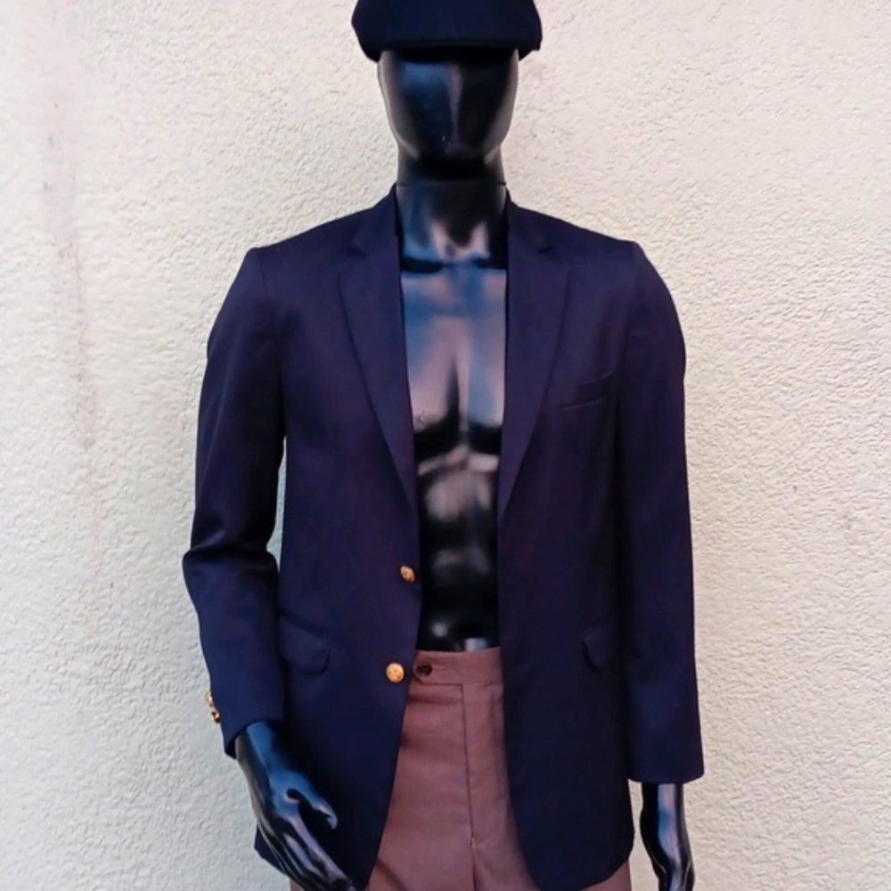 IZOD CLASSIC DARK BLUE LUX BLAZER W/GOLD BUTTON ACCENTS (DOMINICA)